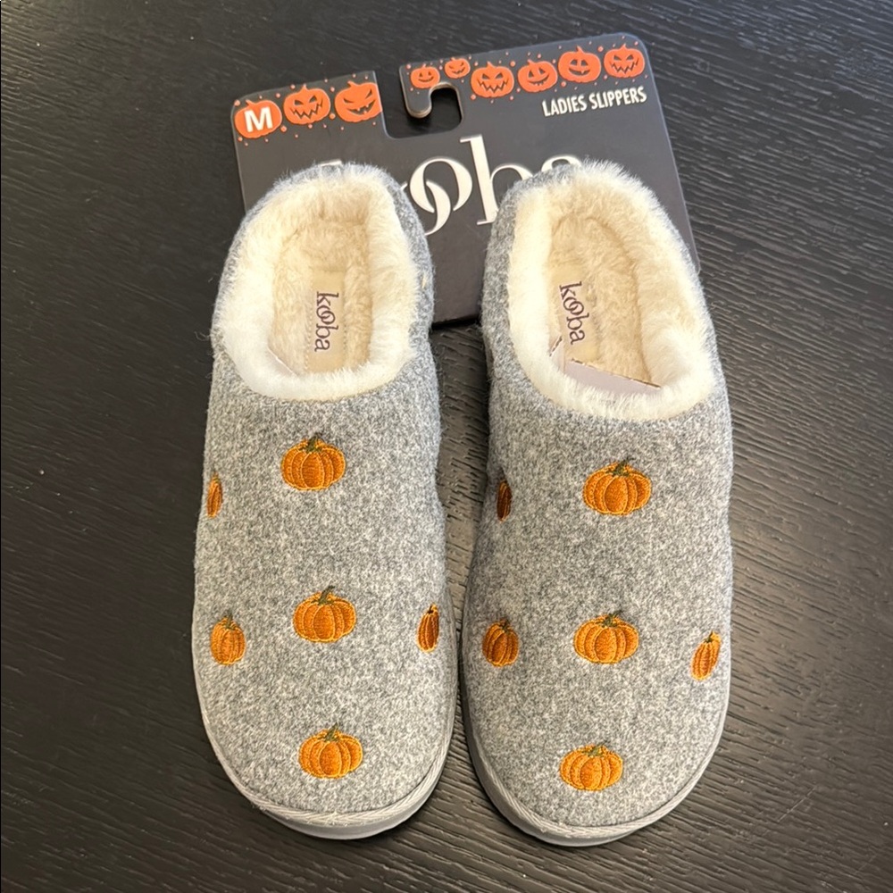 Kooba Gray Pumpkin Slippers
